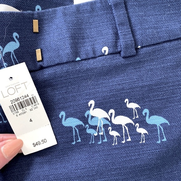 Ann Taylor Loft The Riviera Blue Flamingo Short - Picture 8 of 11